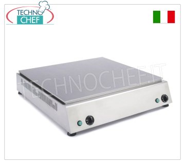 TECHNOCHEF - Chauffe-piadina électrique professionnel à poser, 4 piadinas Ø 30 cm, Mod.999.1645 Chauffe-pain ÉLECTRIQUE avec plaque en acier inoxydable 430 pour 4 pains plats de diam.300, avec contrôle thermostatique, V.380/3+N, L.2x1700, dim.mm.760x800x150h