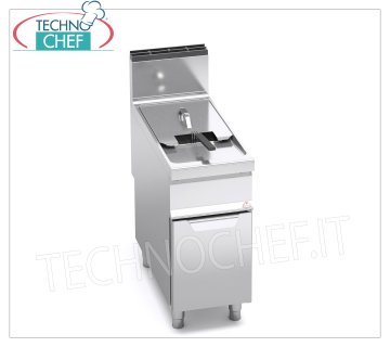 TECHNOCHEF - FRITEUSE À GAZ sur ARMOIRE, 1 RÉSERVOIR de 20 lt, Ligne MAXIMA 900, Mod.9GL20M FRITEUSE À GAZ sur MOBILE, BERTO'S, Ligne MAXIMA 900, Série TURBO, 1 RÉSERVOIR de lt.20, puissance thermique Kw.17,5, Poids 59 Kg, dim.mm.400x900x900h