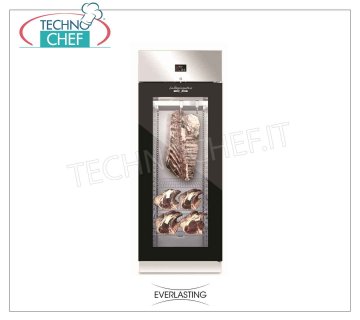 ARMOIRE A VIANDE EN ACIER INOXYDABLE, 1 porte VERRE, Temp. + 0 ° / + 10 ° C, mod. VERRE STG MEAT 700 Armoire de vieillissement de la viande en acier INOXYDABLE, 1 PORTE EN VERRE, Gaz R 452a, Temp. + 0 ° / + 10 ° C, Capacité Kg.150, Dim. Mm 750x850x2080h