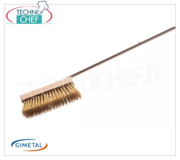 Gi-Metal - Brosse avec poils en laiton et manche en acier inoxydable - mod.ACF-SP Brosse à poils en laiton et manche en acier inoxydable avec prise intermédiaire, longueur du manche 150 cm