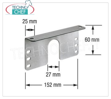 Technochef - Plaques de fixation de plafond, Cod.ADJANGLE Plaques de montage angulaires au plafond, dim.mm.152x60h