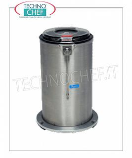 Laveuse essoreuse à légumes Centrifugeuse pour légumes en acier inoxydable, capacité 25 litres, charge de production 4 Kg, vitesse 450 tr/min, V.400/3, Kw.0,15, Poids 40 Kg, dim.mm.460x500x690h