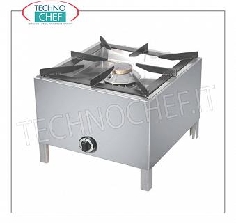 Cuisinière à gaz sur pied, 1 brûleur 10 kW CUISINIÈRE PROFESSIONNELLE À GAZ AU SOL avec 1 BRÛLEUR, brûleur amovible de 10,00 kW, poids 21,40 Kg, dim.mm.605x605x460h