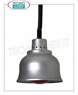 Lampe de chauffage suspendue infrarouge LAMPE DE CHAUFFAGE réglable en hauteur, douille en ALUMINIUM diam.225 mm., ROUGE clair, V.230 / 1, L.250, Poids 1.20 Kg.