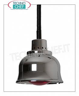 Lampe de chauffage suspendue infrarouge LAMPE DE CHAUFFAGE réglable en hauteur, douille en CUIVRE CHROMÉ diamètre 255 mm, ROUGE, V.230 / 1, L.250, Poids 1.40 Kg.