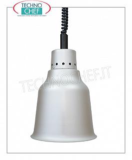 Lampe de chauffage suspendue infrarouge LAMPE CHAUFFANTE réglable en hauteur, douille en ALUMINIUM diam.190 mm., ROUGE clair, V.230 / 1, L.250, Poids 1.00 Kg.