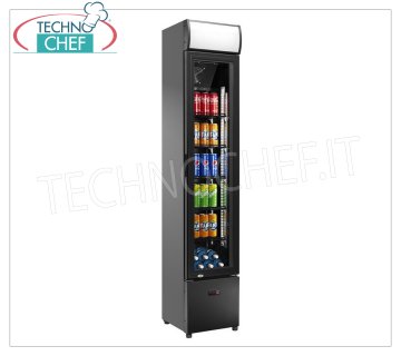 Vitrine réfrigérée pour BOISSONS, 1 porte, Temp. +2°/+10°C, 105 lt, Classe E, Largeur 36 cm