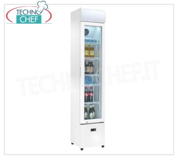 Vitrine réfrigérée pour BOISSONS, 1 porte, Temp. +2°/+10°C, 105 lt, Classe E, Largeur 36 cm