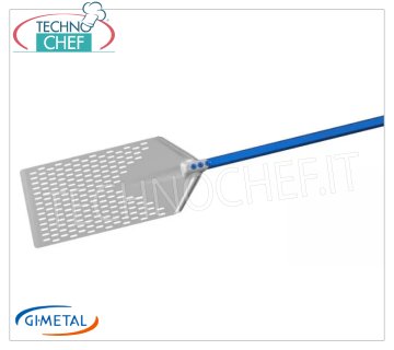 Gi-Metal - Pelle en aluminium perforée pour pince romaine, Blue Line, longueur du manche 30 cm Pelle en aluminium perforée pour prise romaine, Blue Line, légère, souple et résistante, dim.mm 230x400, longueur manche 300 mm.