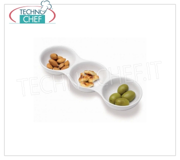TOGNANA - PLATEAU APERITIF 3 COMPARTIMENTS, FINGER FOOD, Collection Party, Cm.23