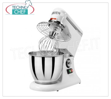 Batteur mélangeur planétaire avec cuve en acier inoxydable de 7 litres, dim.mm.420x250x420h