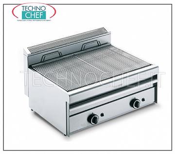 Module de cuisson GRILL VAPOR Gas Top avec double commandes - Série 700 - Demander un devis Version GRILL VAPOR GAS TOP, en acier inoxydable AISI 430, 2 MODULES avec commandes indépendantes avec 2 ZONES DE CUISSON de 390x550 mm, complet avec grille à tige, puissance thermique 17 kw, dimensions extérieures 800x700x315h mm