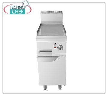 Technochef - PLAQUE GAZ avec PLAQUE LISSE sur MOBILE, Kw.7,00 PLAQUE GAZ avec PLAQUE LISSE sur MOBILE, Ligne 700, puissance thermique 7 Kw, dim.mm.400x700x1085h