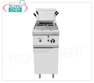 Technochef - CUOCIPASTA a GAS su MOBILE, 1 VASCA da lt.24 CUISEUR À PÂTES GAZ sur MOBILE, Ligne 700, 1 cuve inox de 24 litres, paniers inox inclus, puissance thermique Kw.10,00, dim.mm.400x700x1085h,