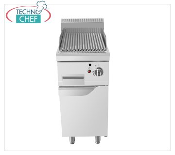 Technochef - GRILL EN PIERRE DE LAVE sur MOBILE, Kw.9,00 GRILLE EN PIERRE DE LAVE sur MOBILE, Ligne 900, puissance thermique 9,00 Kw, dim.mm.400x900x1140h