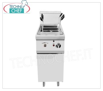 Technochef - CUOCIPASTA a GAS su MOBILE, 1 VASCA da lt.35 CUISEUR À PÂTES GAZ sur MOBILE, Ligne 900, 1 cuve inox de 35 litres, paniers inox inclus, puissance thermique Kw.13,5, dim.mm.400x900x1140h,