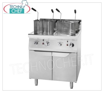 Technochef - CUISEUR À PÂTES À GAZ sur MOBILE, 2 BOLS de 35+35 lt.