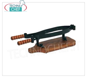 Forcar - BIT pour PROSCIUTTO dans ACCIAIO, Mod.AV4515 Support à jambon en acier avec support en bois et poignées, dim.mm.580x250x190h