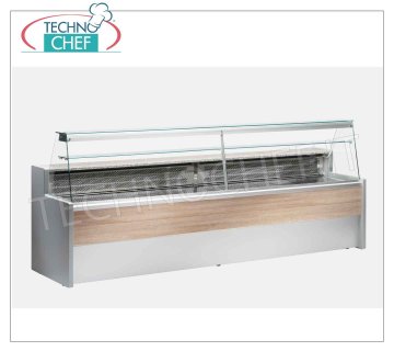 Comptoir Froid Gastronomie, temp.+4°+6°C, Statique avec Réserve, Verre Droit Incliné, profondeur 79cm Comptoir Réfrigéré Alimentaire-Gastronomie, temp. +4°+6°, Statique avec réserve, version avec VERRES DROITS Inclinés, V. 230/1, Poids 151 kg, dim. cm 100x79x122h