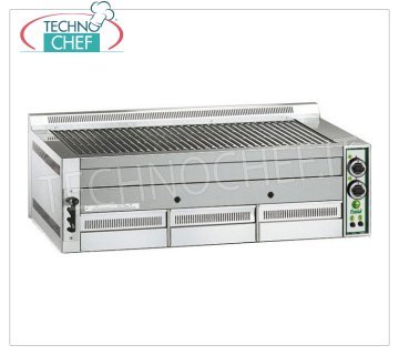 FIMAR - Pièces de pierre pour banc à gaz, 3 ZONES DE CUISSON, Mod.B115 GAS LAVA STEIN GRILL, 3 modules TOP avec SURFACE DE CUISSON de mm 960x540, alimentation CNG-LPG, puissance 23 Kw, poids 103 kg, dimensions mm 1140x800x380h