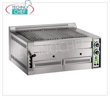 FIMAR - Technochef, Barbecue à gaz de table Pietralavica, 2 ZONES DE CUISSON, Mod.B80 GRILLE GAZ LAVA EN PIERRE, Module DOUBLE TOP avec surface de cuisson de 640x540 mm, alimentation GNV-GPL, puissance 17 Kw, poids 73 Kg, dim.mm.810x800x380h