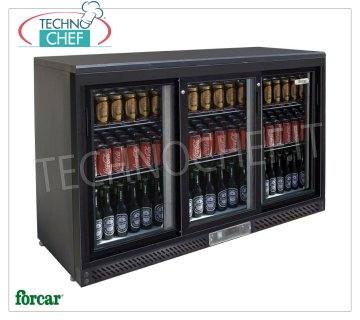 Vitrine RÉFRIGÉRATEUR pour BOISSONS, 3 Portes, Ventilée, Temp.+2°/+8°C, lt.335, Classe C, Mod.G-BC3PS Réfrigérateur professionnel pour boissons et boissons, 3 portes vitrées, ventilé, température +2°/+8°C, capacité 335 litres, Classe C, V.230/1, Kw.0,138, poids 91 Kg, dim.mm.1350x535x920h