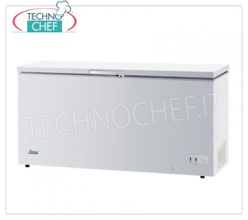 Forcar - GEL à POZZO, lt.560, Temp. -18°C., Classe A+, mod.G-BD650 Congélateur coffre horizontal, ECO Line, extérieur en acier peint en blanc, capacité lt.560, température -18° C., réfrigération statique, ECOLOGIQUE en Classe A+, Gaz R600a, V.230/1, Kw.0,091, Poids 66 Kg , dim.mm.1805x750x850h