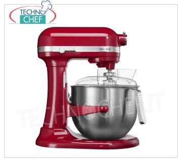 KITCHENAID - Batteur sur socle professionnel HEAVY DUTY lt 6,9 - Robot culinaire, Rouge, Mod.K7R Mélangeur planétaire KITCHENAID, Ligne HEAVY DUTY, couleur ROUGE, avec bol en acier inoxydable de 6,9 litres, V 230/1, Kw.0,500, Poids 12 Kg, dim.mm.338x371x417h