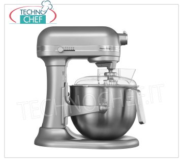 KITCHENAID - Planetaria Professionale HEAVY DUTY da lt 6,9 - Robot de cuisine-Argent - Mod. K7S Mélangeur planétaire KITCHENAID, ligne HEAVY DUTY, couleur ARGENT, avec bol en acier inoxydable de 6,9 litres, V 230/1, Kw 0,500, Poids 12 Kg, dim.mm.338x371x417h