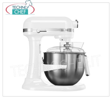 KITCHENAID - Mixeur planétaire professionnel HEAVY DUTY 6,9 l - Robot ménager, blanc - Mod.K7W Mélangeur planétaire KITCHENAID, ligne HEAVY DUTY, couleur BLANCHE, avec bol en acier inoxydable de 6,9 litres, V 230/1, Kw.0,500, Poids 12 Kg, dim.mm.338x371x417h