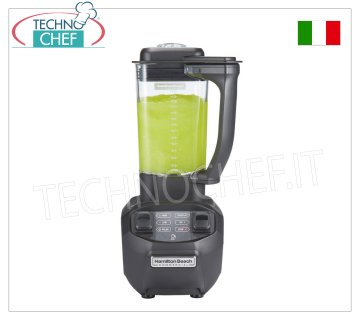 HAMILTON BEACH - Mixeur/Blender Professionnel RIO 1,4 litre, Mod.BLENDERRIO Blender-Blender, HAMILTON BEACH, avec verre copolyester de 1,4 lt, version High Performance, avec système Wave Action, V.230/1, 3,2 A, Poids 4,3 Kg, dim.mm.190x216x410h