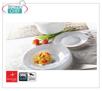 BORMIOLI ROCCO - Collection EBRO WHITE GLASS - Plats de restaurant ASSIETTE FRUITS 20 cm, Collection EBRO WHITE OPAL GLASS, Marque BORMIOLI ROCCO - Achat en pack de 6 pièces