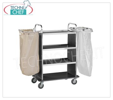 Forcar - Chariot à linge avec 4 étagères 2 bras rabattables pour supporter les sacs,