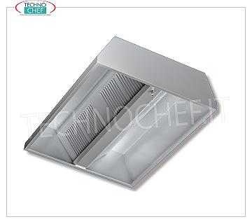 Cappa aspirante Centrale inox senza Motore, mm 1600x2200