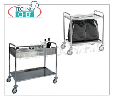 Chariots pour le débarrassage acier inox 