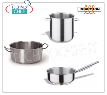 Casseroles professionnelles inox pour INDUCTION, fond 3 couches 