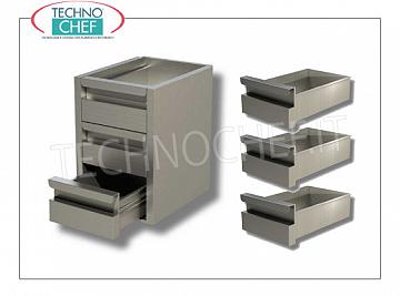 récipients et armoires à tiroirs en acier  