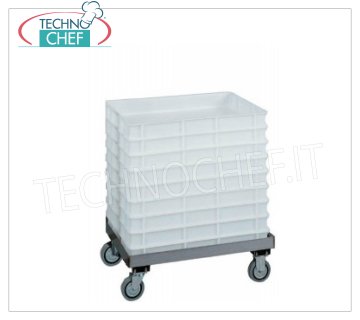 Technochef - Chariot pour bacs à pâte à pizza 60x40 cm, sans poignée, modèle CB1443