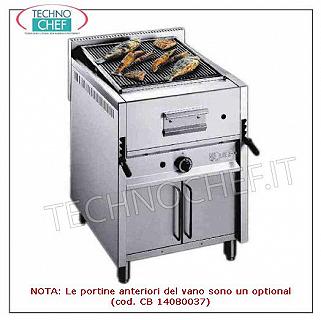 GRIL EN PIERRE A GAZ LAVA sur COMPARTIMENT OUVERT, 1 MODULE avec ZONE DE CUISSON mm 550X535 GRIL EN PIERRE A GAZ LAVA sur COMPARTIMENT OUVERT, 1 MODULE avec ZONE DE CUISSON mm 550X535, COMPLET AVEC GRILLE UNIVERSELLE, puissance thermique 13 Kw - dimensions extérieures mm. 65x70x85h