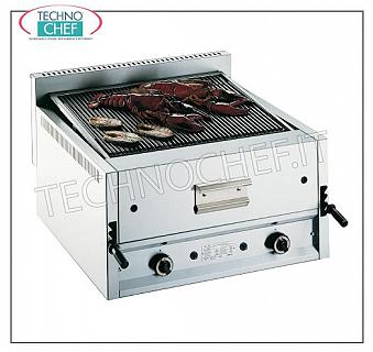 BANC GAS LAVA PIERRE GRILL, 2 MODULES DE CONTRÔLE INDÉPENDANTS avec ZONE DE CUISSON mm 695x535 BANC À GAZ GRIL EN PIERRE DE LAVE, 2 MODULES AVEC CONTRÔLE INDÉPENDANT avec 695x535 mm ZONE DE CUISSON, COMPLET AVEC GRILLE UNIVERSELLE, puissance calorifique 17,5 Kw - dimension extérieure mm. 80x70x43h