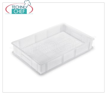 Boîte-Récipient Perforé en Plastique, Empilable Panier perforé empilable, dim.mm.600x400x70h - Prix Unitaire - Disponible en paquets de 5 pièces.