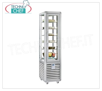 TECHNOCHEF - Congélation Vétrine pour Gelateria 1 Porte, Temp.-15°-25°C, lt.250, Mod.CGL250S Vitrine congélateur-congélateur pour glacier 1 porte, température -15 ° / -25 ° C, réfrigération statique, Curve Line, avec 4 côtés d'affichage, 6 étagères rectangulaires 295x460 mm, capacité 250 lt, V.230 / 1, Kw. 0 , 58, Poids 134 Kg, dim.mm.450x620x1860h