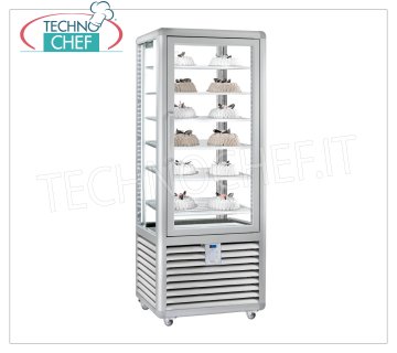 TECHNOCHEF - Congélation Vétrine pour Gelateria, Temp.-15°-25°C, 1 Porte, lt.427, Mod.CGL450S Vitrine congélateur-congélateur pour glacier 1 porte, température -15 ° / -25 ° C, réfrigération statique, Curve Line, avec 4 côtés d'affichage, 6 étagères rectangulaires 560x440 mm, capacité 427 lt, V.230 / 1, Kw. 0 , 7, Poids 165 Kg, dim.mm.720x620x1860h