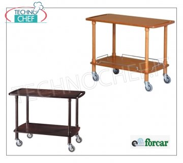 FORCAR - Chariots de service en bois à 2 étagères