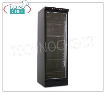 Technochef - Cave à vin, 1 porte vitrée, capacité 126 bouteilles, Statique avec agitateur, bi-température - modèle CLW372VG Cave à vin réfrigérée, 1 porte vitrée, capacité 126 bouteilles, température +4°C/+18°C | +16°C/+10°C/+5°C, réfrigération statique avec ventilateur, éclairage LED, V.230/1, Kw.0,23, Poids 67 Kg, dim.mm.600x624x1863h