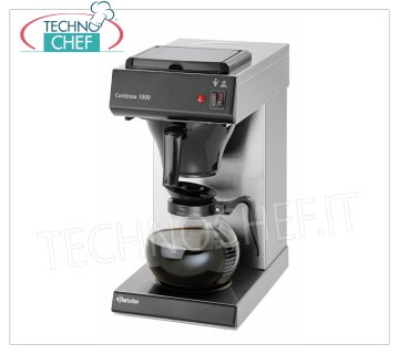 Technochef - MACHINE A CAFE AMERICAINE Filtre 16 litres / heure, mod. COMA1000 Machine à café américaine avec 1 CARAFE et 2 plaques chauffantes, production horaire lt.16, V.230 / 1, Kw.2.00, dim.mm.215x385x460h