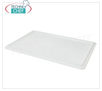 Couvercle pour boîte à pain à pizza 60x40 cm, couleur blanc Couvercle en polyéthylène alimentaire blanc pour boîtes de pâte à pizza, poids 0,90 kg, dim. Mm 600x400x20h