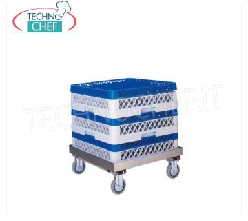 CHARIOT POUR LAVE-VAISSELLE EN ACIER INOXYDABLE SANS POIGNEE