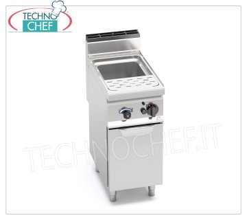 TECHNOCHEF - CUOCIPASTA GAZ su MOBILE, 1 basca da lt.30, Mod.CPG40E CUISEUR À PÂTES GAZ sur MOBILE, ligne BERTOS, MACROS 700, série PASTA ITALY, 1 cuve inox de 30 litres, puissance thermique Kw.10,00, Poids 49 Kg, dim.mm.400x700x900h