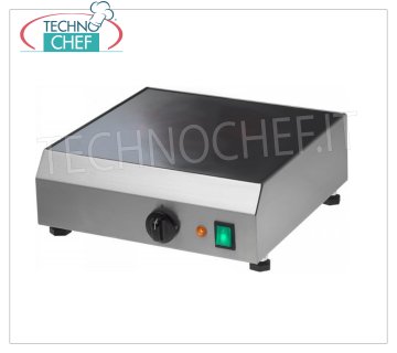 TECHNOCHEF - Crêpière électrique professionnelle avec plaque en vitrocéramique, Kw.1.8, Mod.CRE40V Crêpière électrique avec plaque en vitrocéramique lisse, régulation de la température jusqu'à 300 ° C, V.230 / 1, Kw.1.8, Poids 12 Kg, dim.mm.400x400x110h